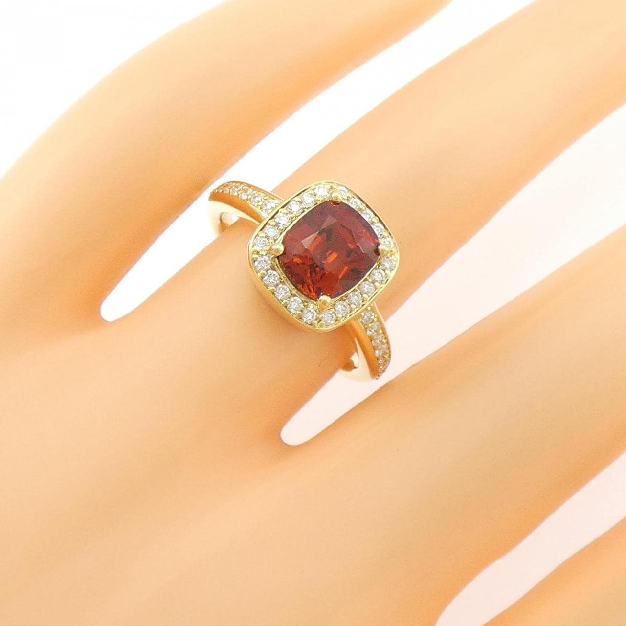 K18YG ガーネット リング 2.34CT