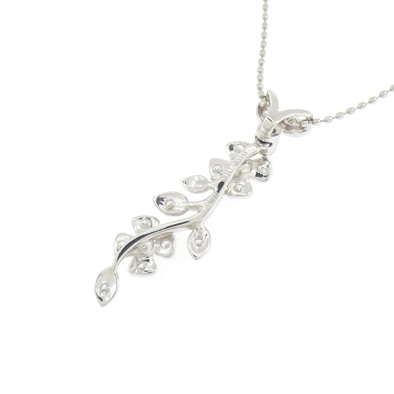 PT900/PT850 フラワー ルビー ネックレス 0.05CT