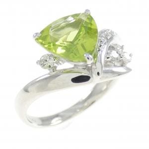 K18WG ペリドット リング 1.39CT
