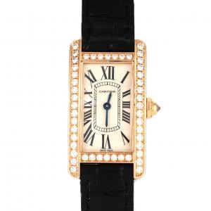 カルティエ タンクアメリカンSM PG/クロスD WB707931 PG･RG クォーツ
