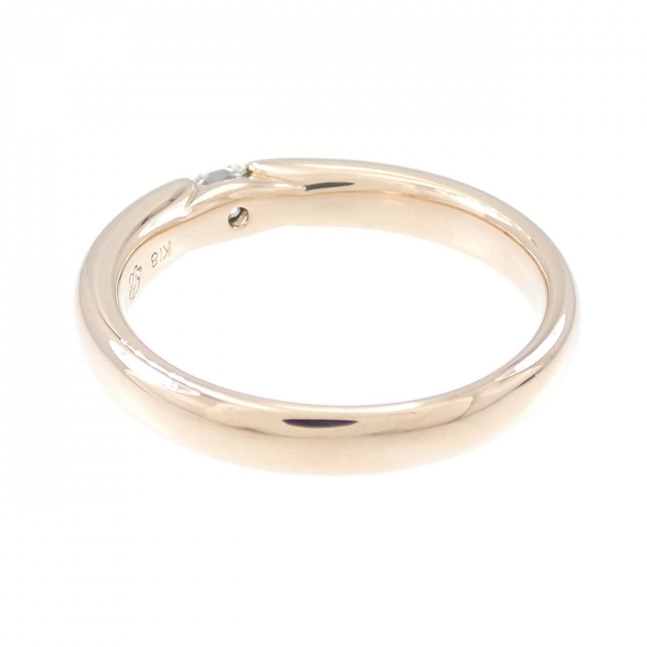 K18PG ソリティア ダイヤモンド リング 0.14CT