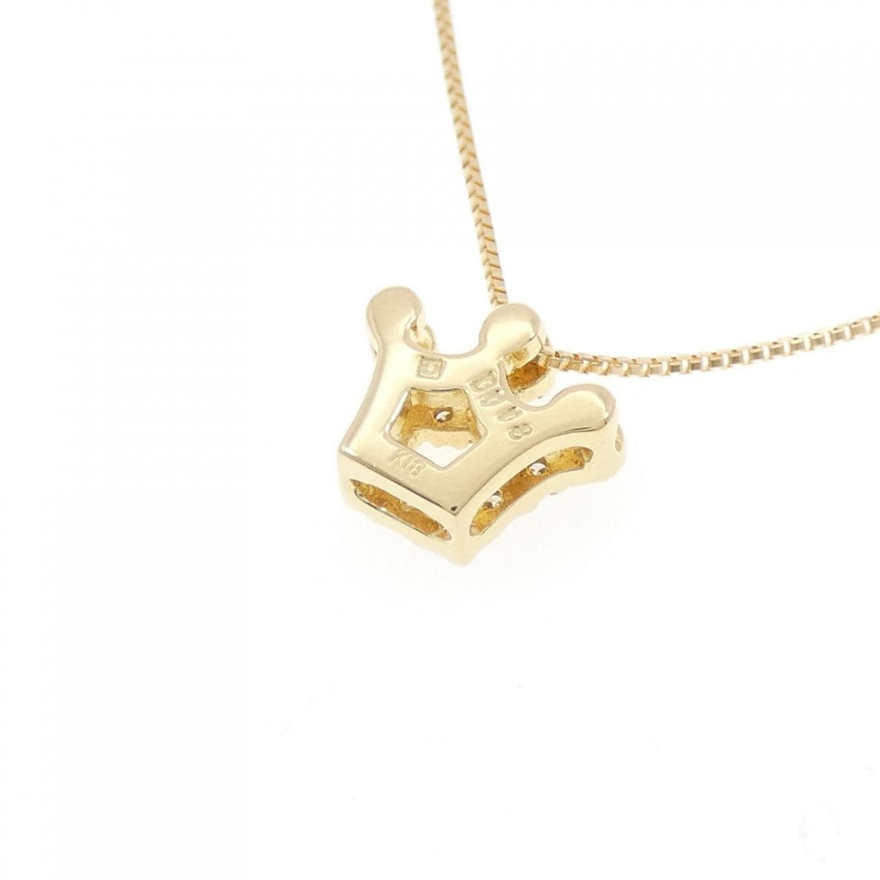 K18YG クラウン ダイヤモンド ネックレス 0.08CT