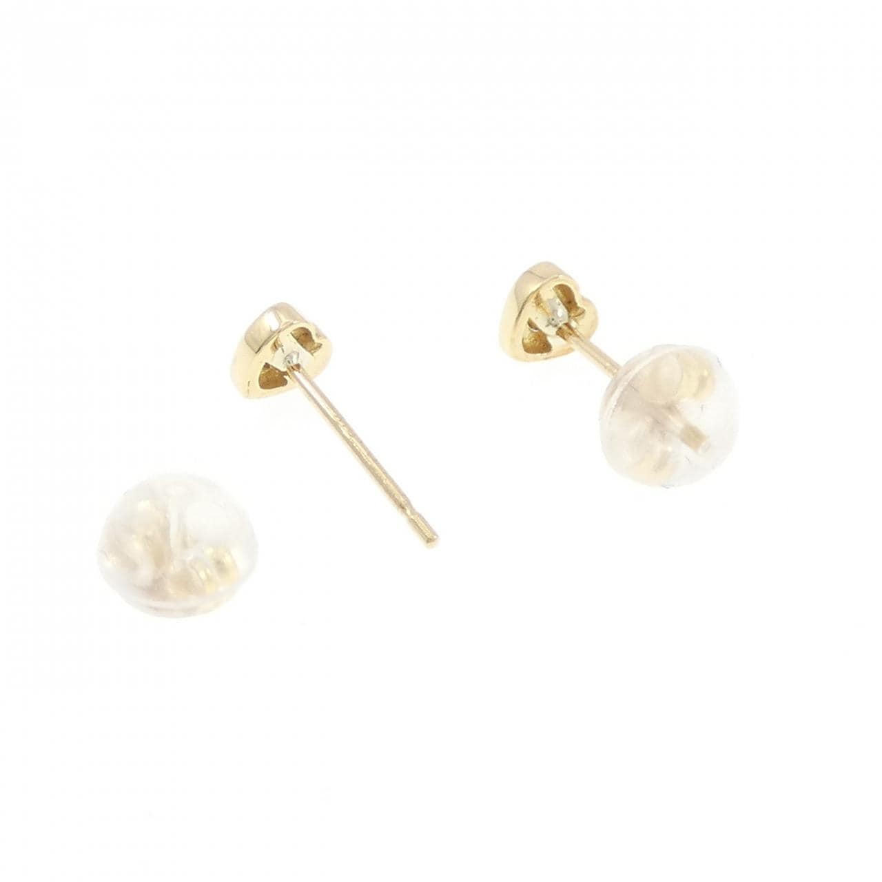 K18YG ハート ダイヤモンド ピアス