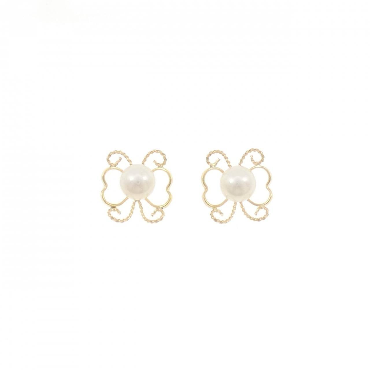 K18YG バタフライ アコヤパール ピアス 5.2mm