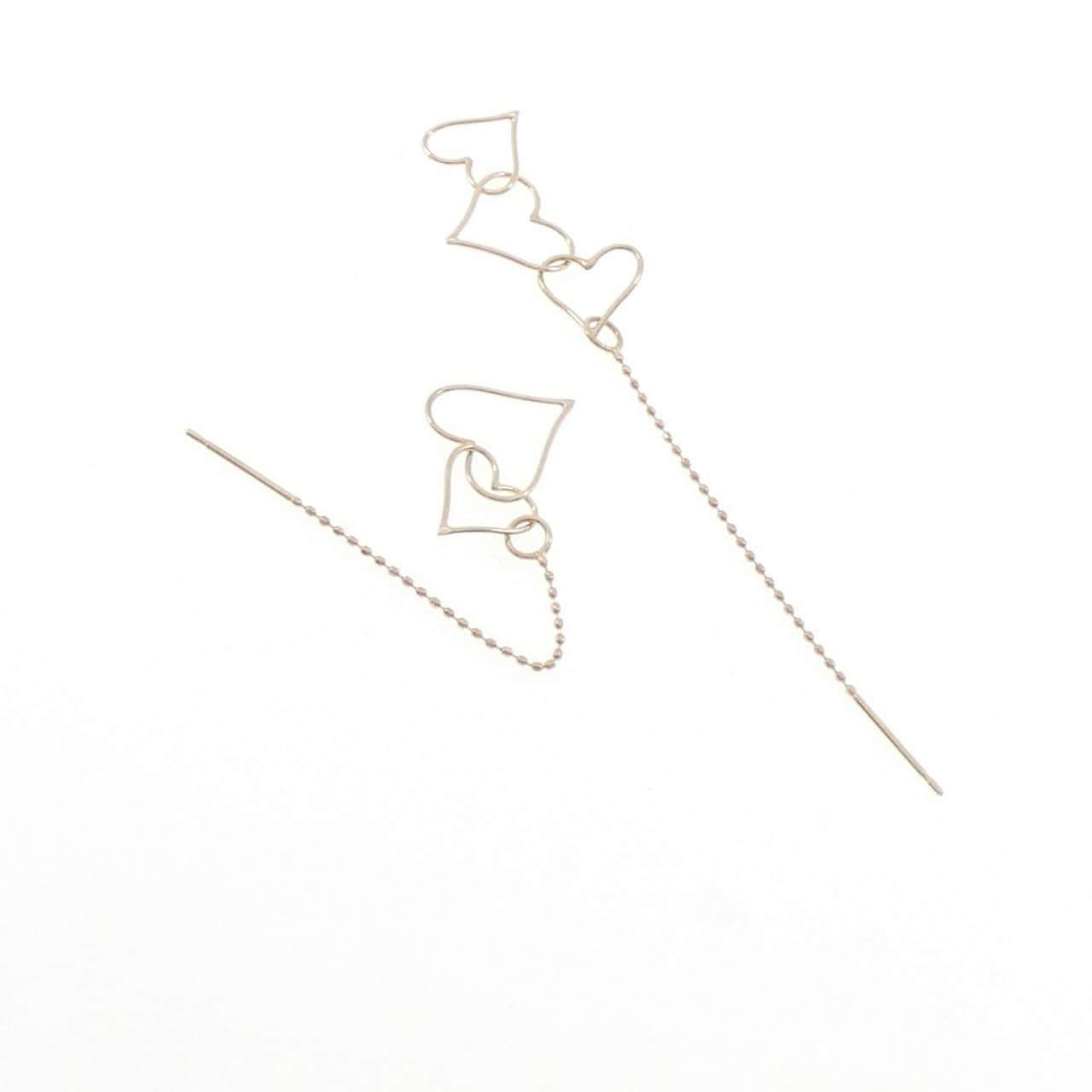 K10YG ハート ピアス