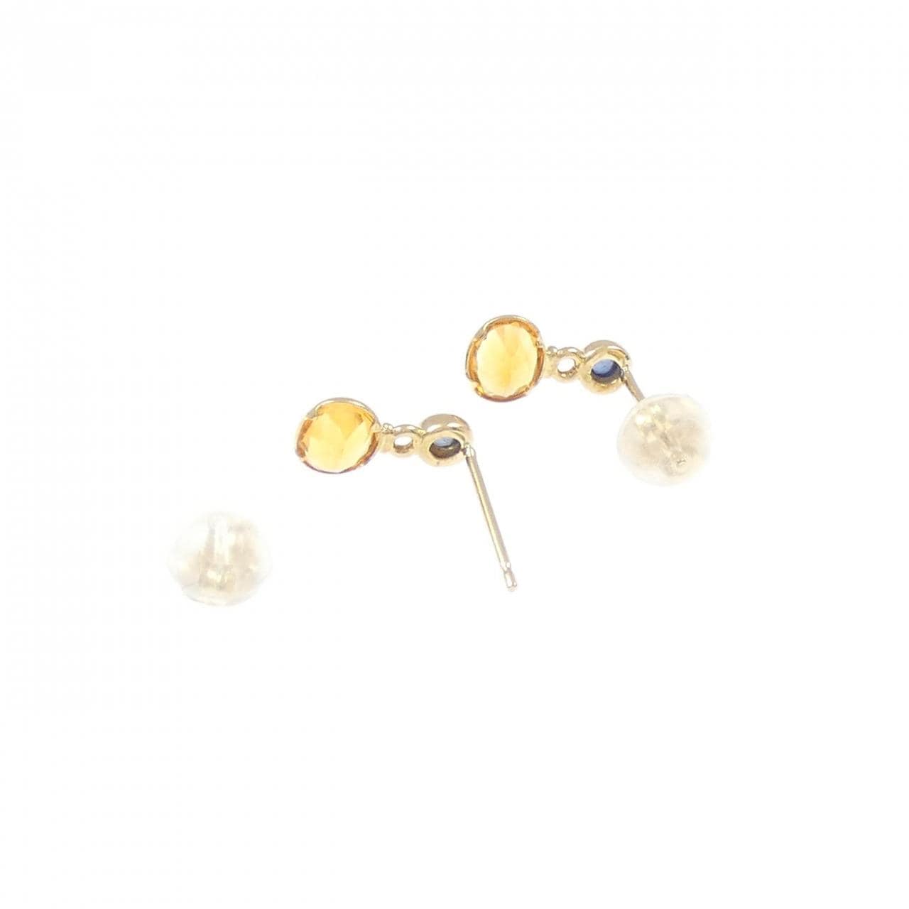 K18YG citrine earrings