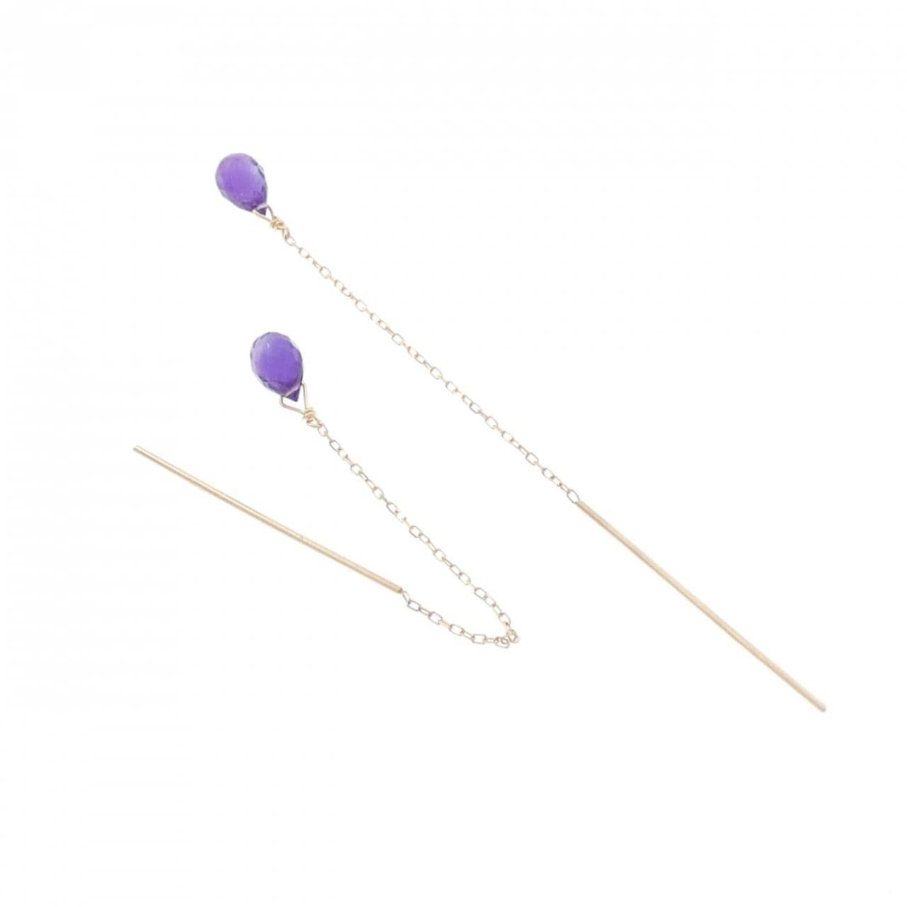 4゜C アメジスト ピアス