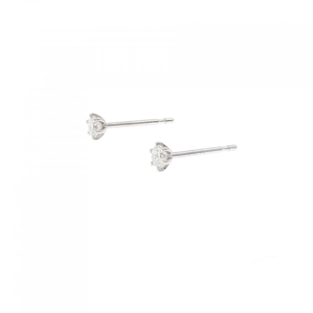 PT900 ソリティア ダイヤモンド ピアス 0.18CT