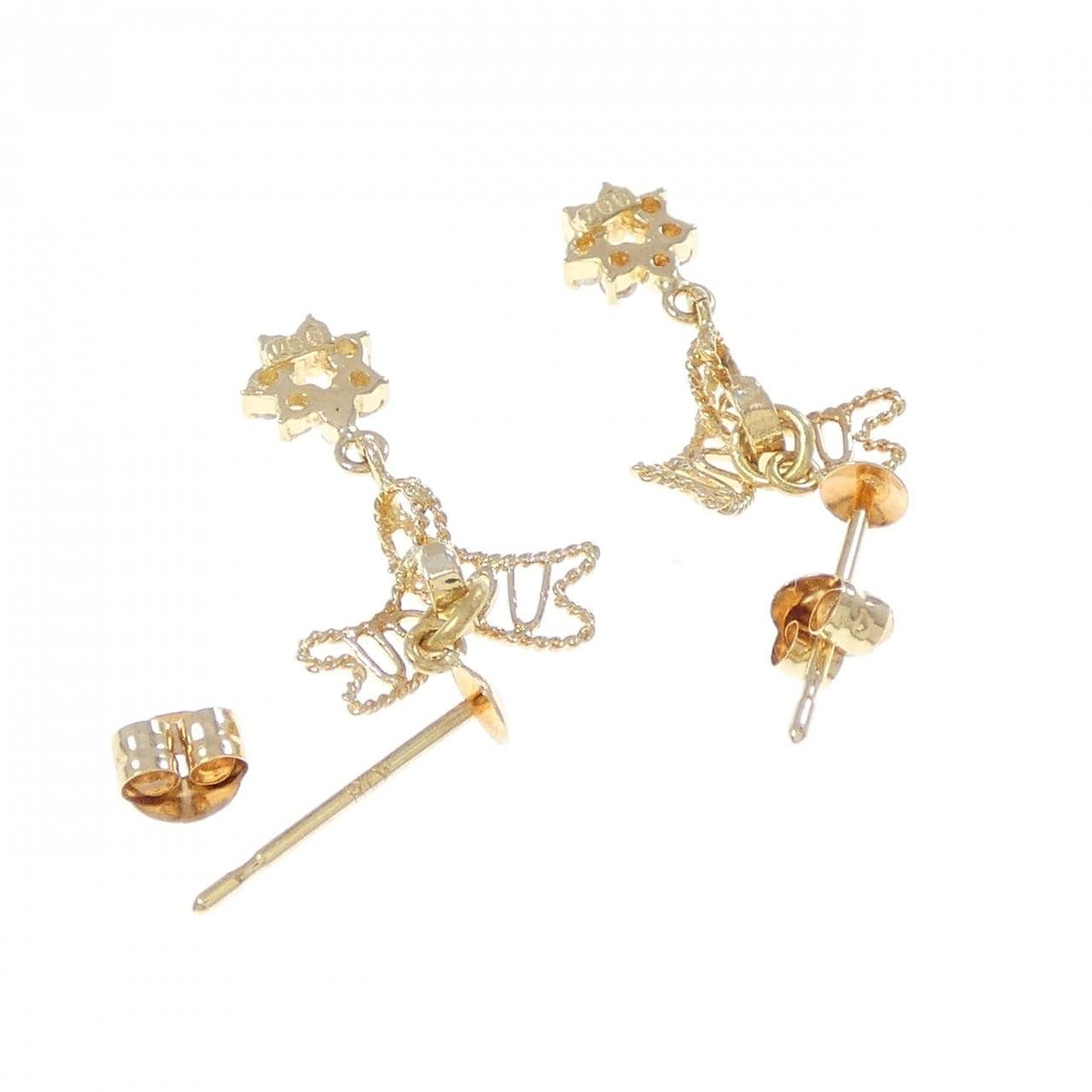 K18YG ダイヤモンド ピアス 0.14CT