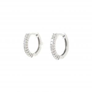 K14WG ダイヤモンド フープ ピアス 0.20CT