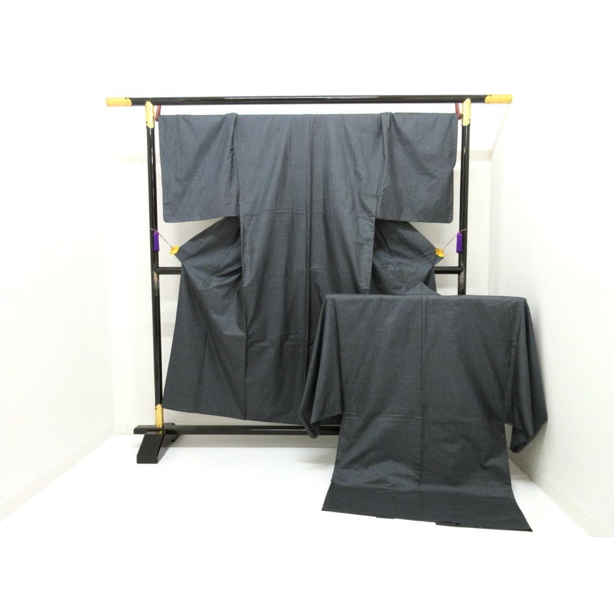 男物　１００山　証紙付　きもの・羽織　２点セット【本場奄美大島紬】