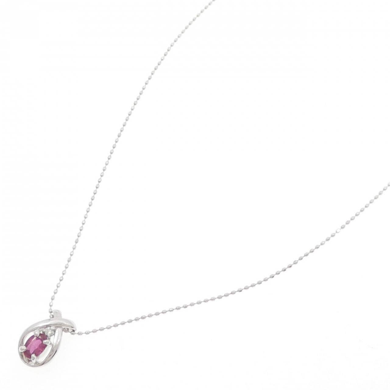 K18WG ルビー ネックレス 0.31CT