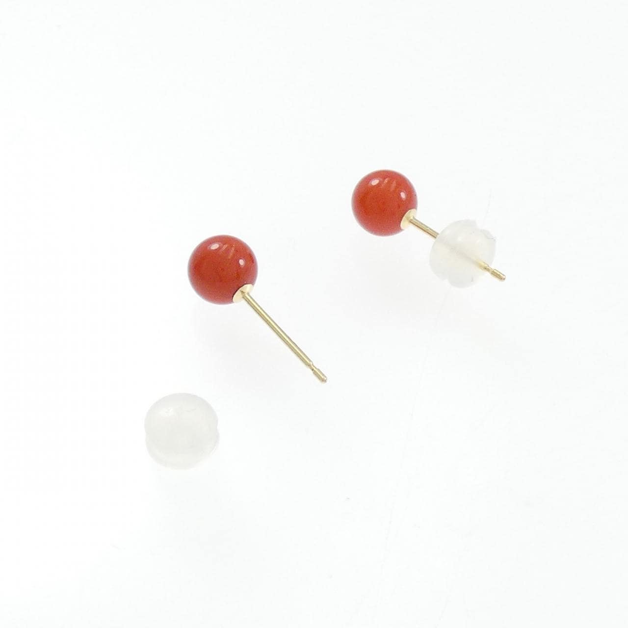 【新品】K18YG サンゴ ピアス