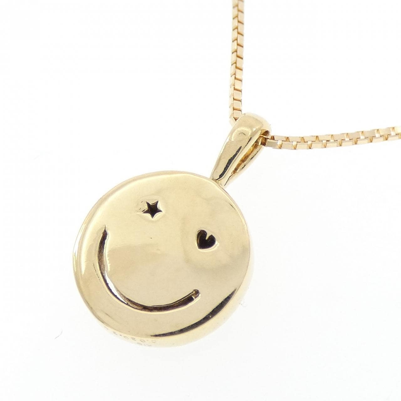 K18YG スマイル ダイヤモンド ネックレス 0.03CT