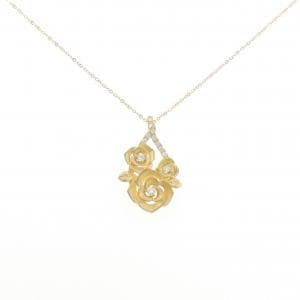 K18YG ローズ ダイヤモンド ネックレス 0.16CT