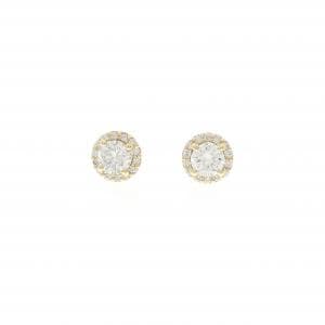 【リメイク】K18YG/ST ダイヤモンド ピアス 0.308CT 0.314CT H SI1-2 VG