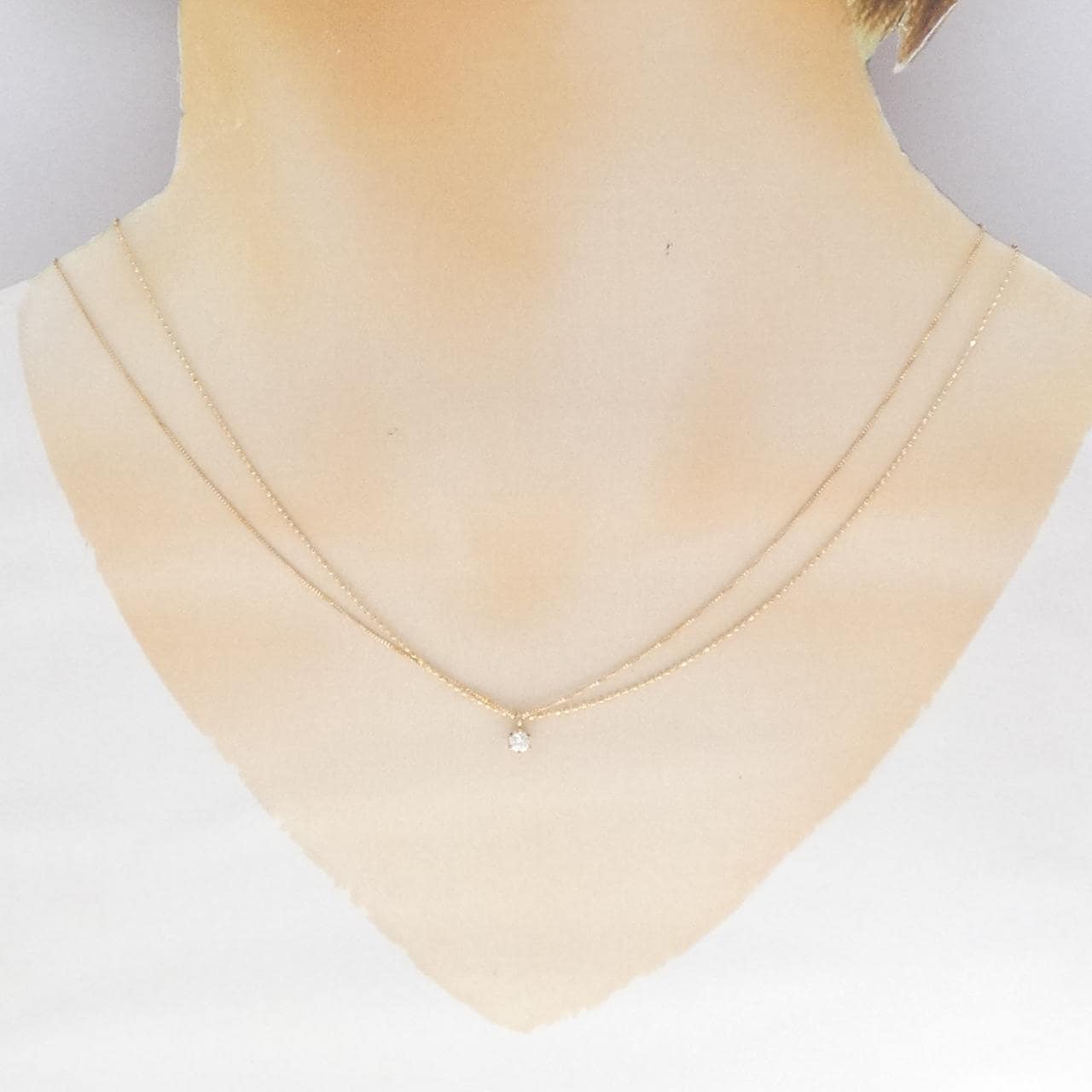 K18PG ダイヤモンド ネックレス 0.1CT
