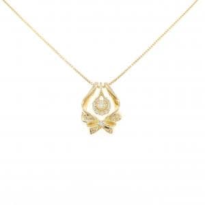 K18YG リボン ダイヤモンド ネックレス 0.21CT