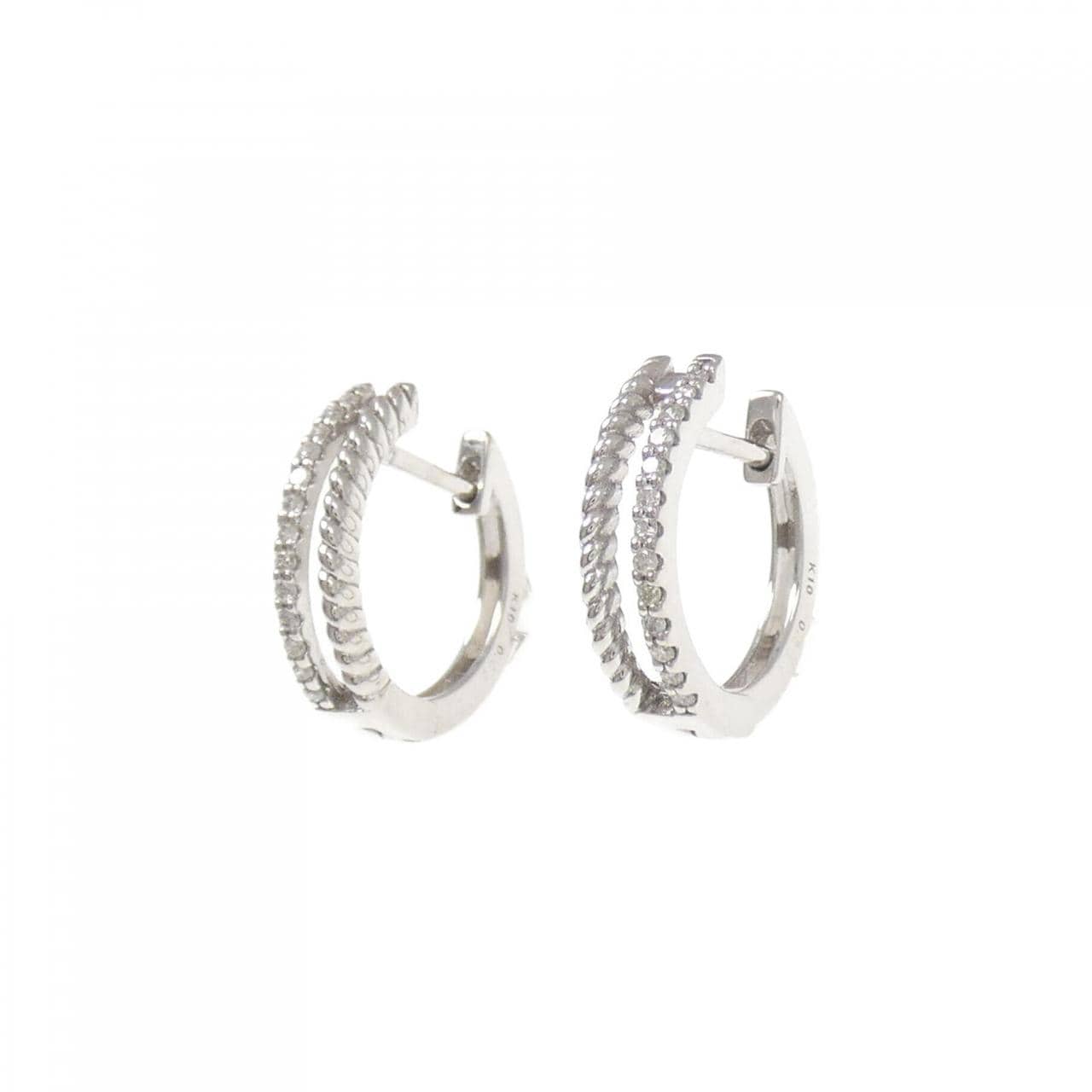 K10WG ダイヤモンド ピアス 0.10CT