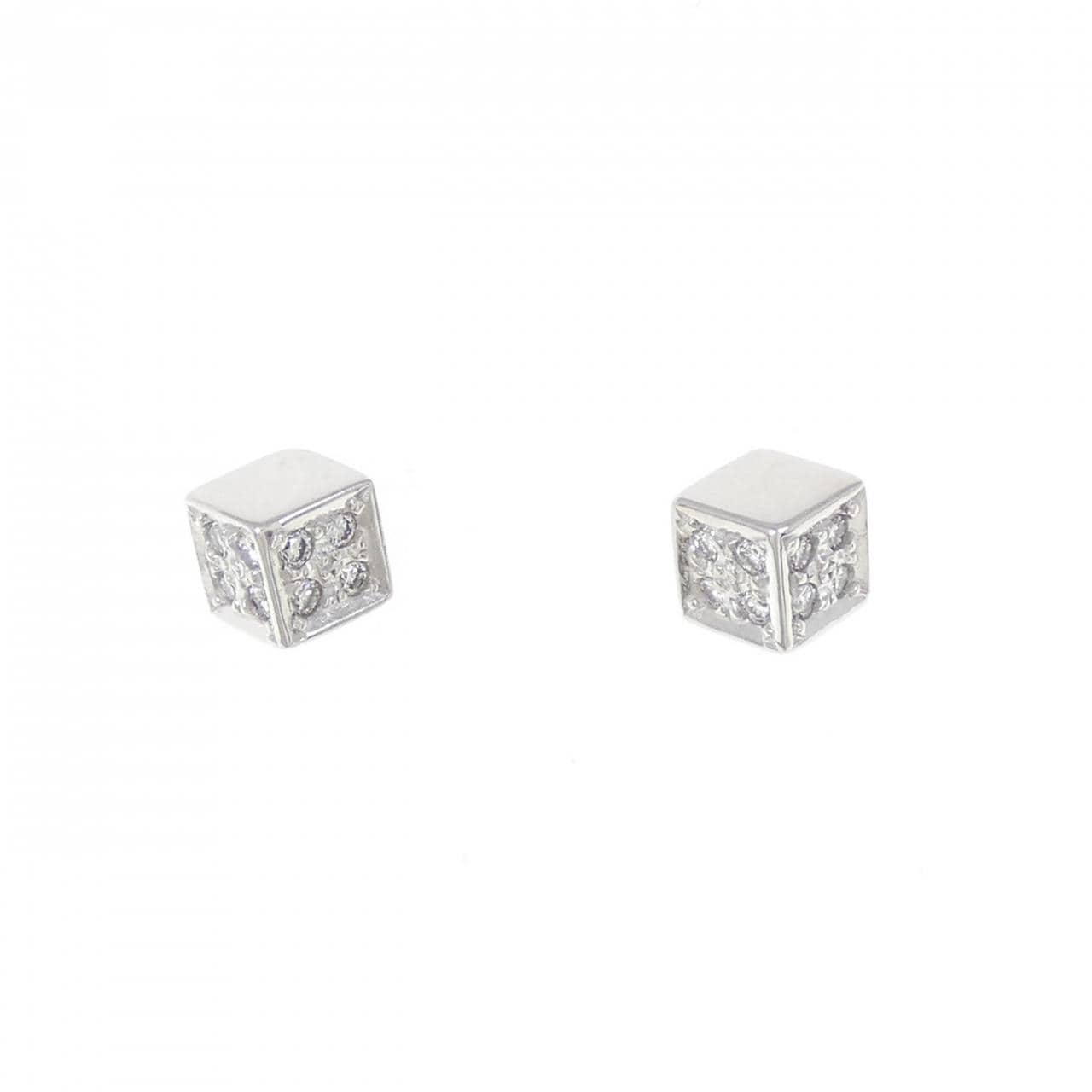 K14WG ダイヤモンド ピアス 0.10CT