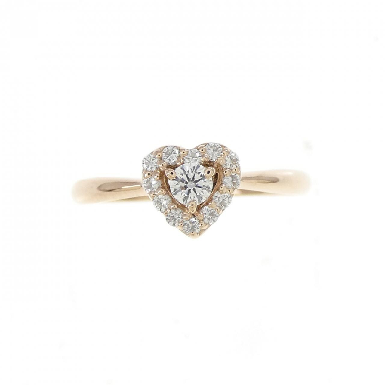 K18PG ハート ダイヤモンド リング 0.131CT