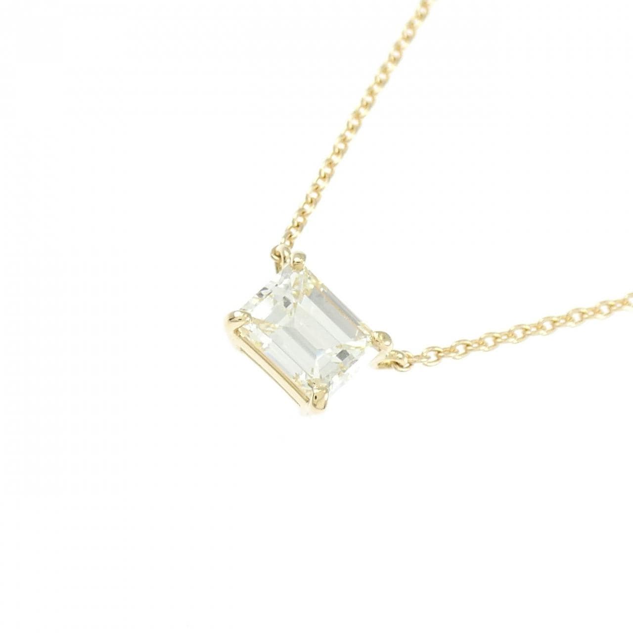 【リメイク】K18YG ダイヤモンド ネックレス 0.504CT VLY VS2 エメラルドカット
