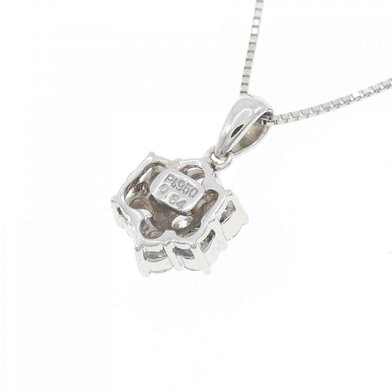 PT950/PT850 フラワー ダイヤモンド ネックレス 0.64CT