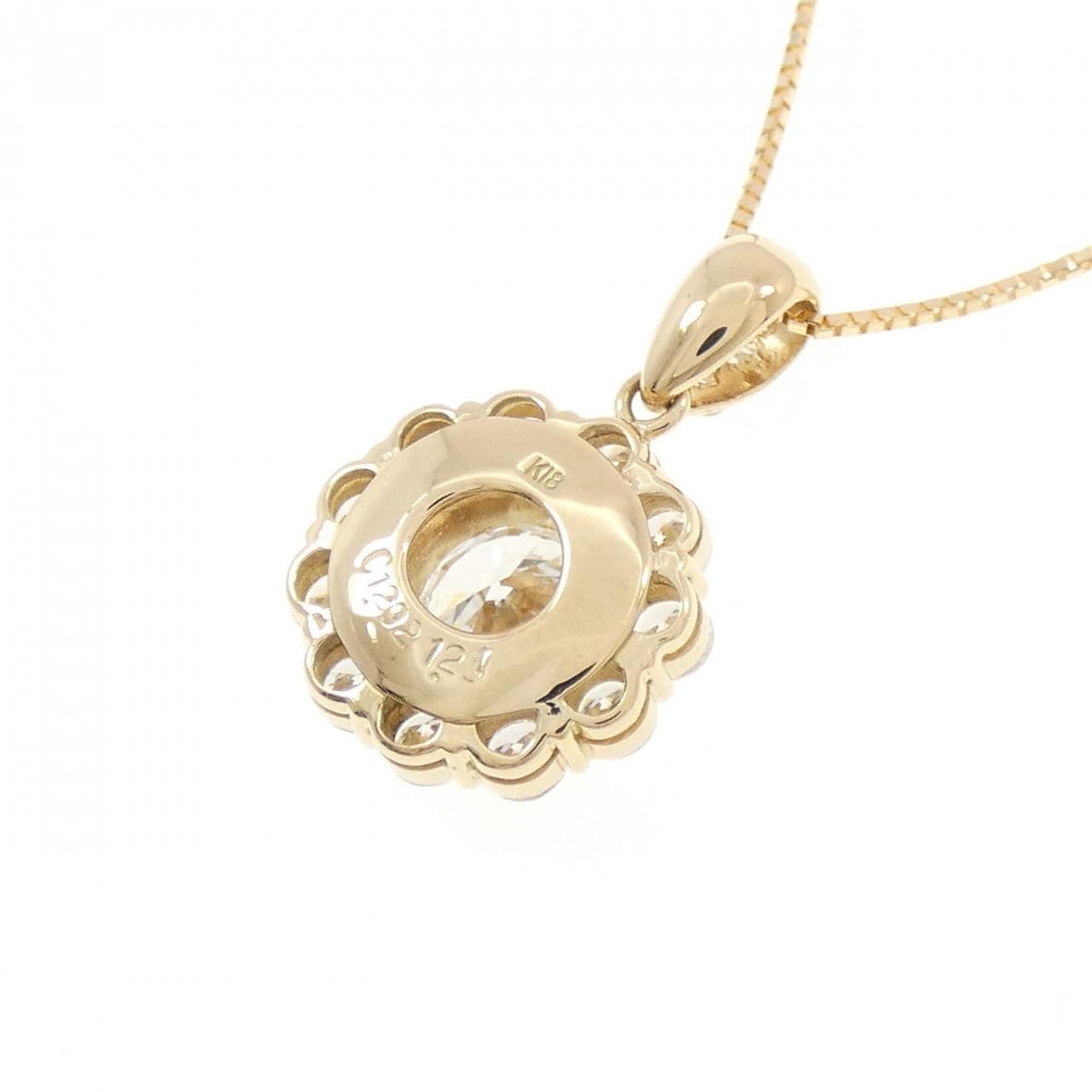 K18YG ダイヤモンド ネックレス 1.292CT E SI2 Good