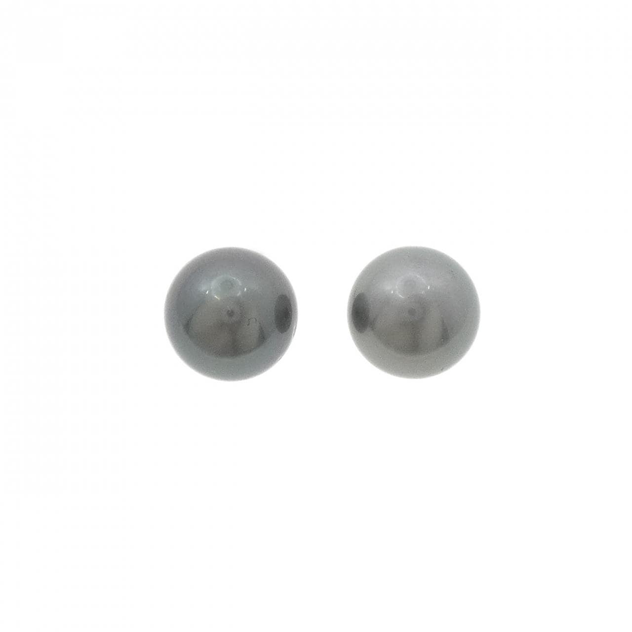 K14WG 黒蝶パール ピアス 11.2mm