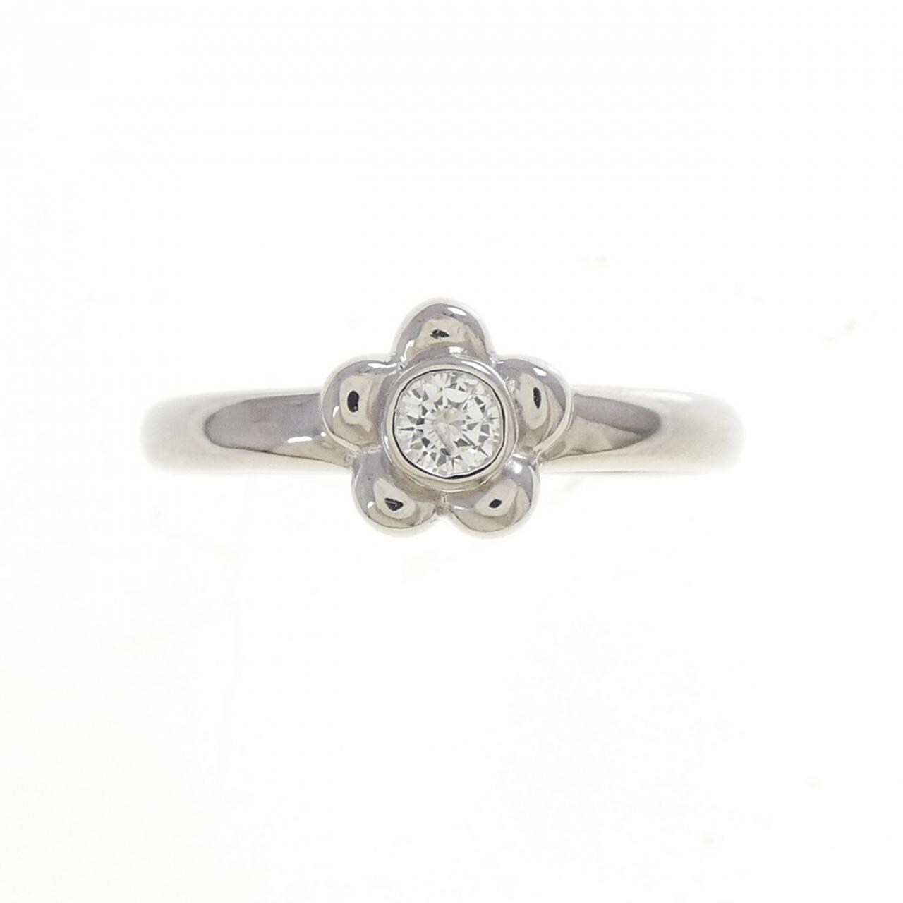 PT900 フラワー ダイヤモンド リング 0.10CT