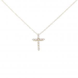 K18YG クロス ダイヤモンド ネックレス 0.20CT