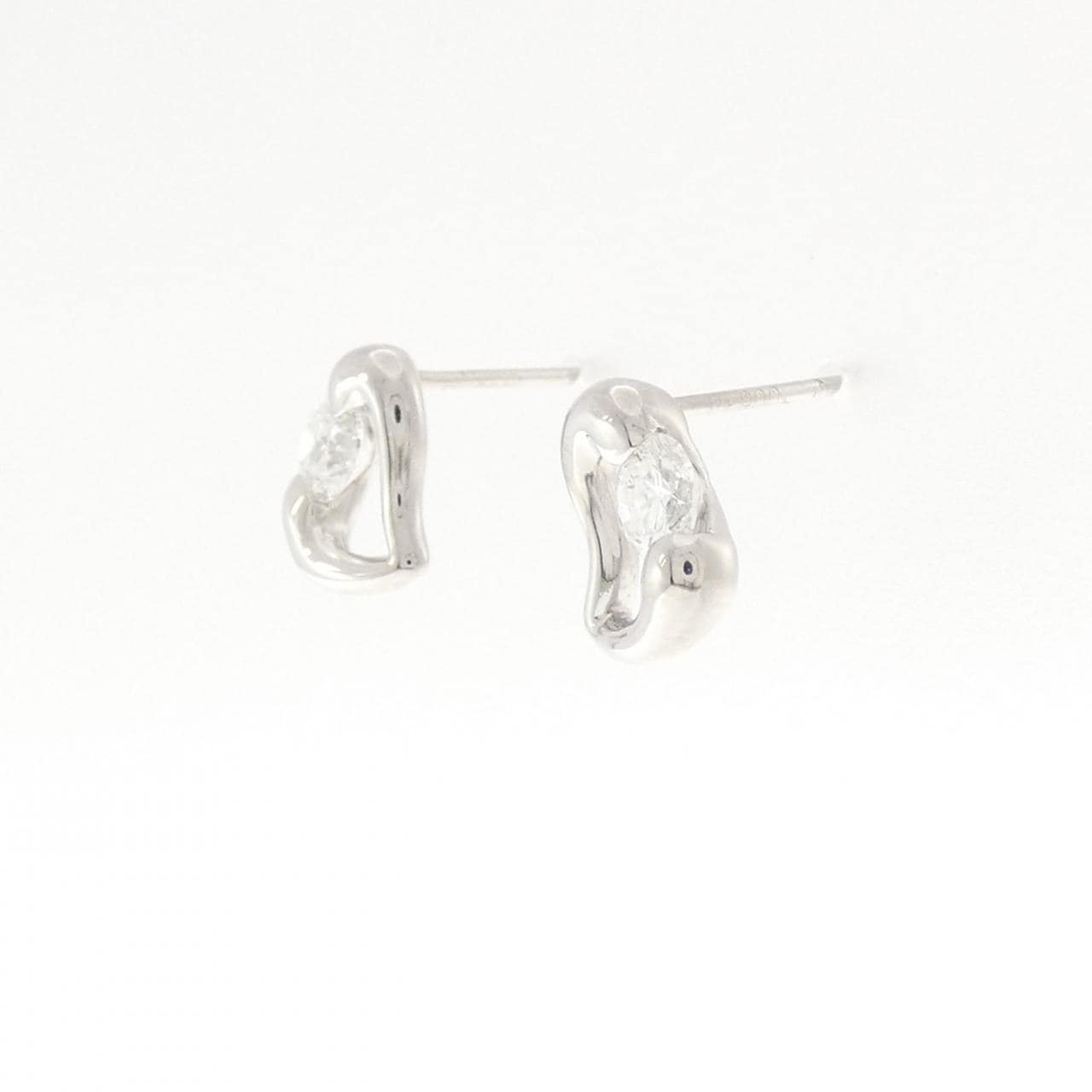 PT900 ハート ダイヤモンド ピアス 0.521CT