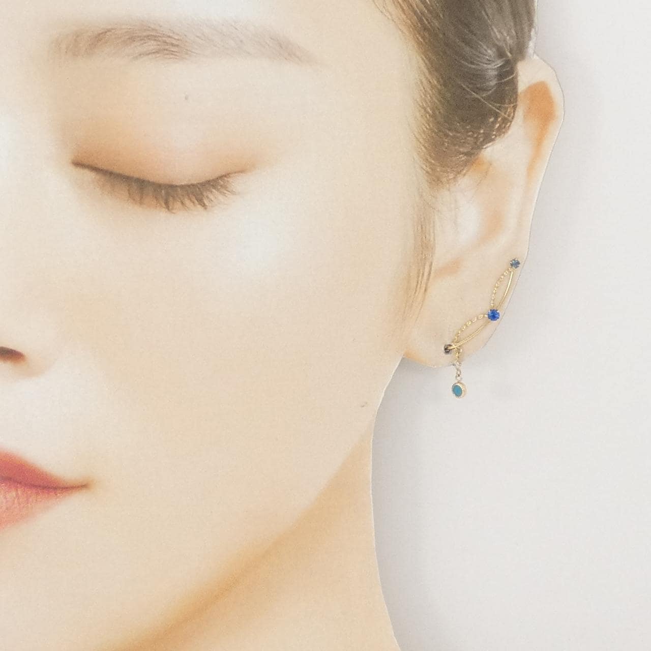 K10YG カラーストーン ピアス 片耳