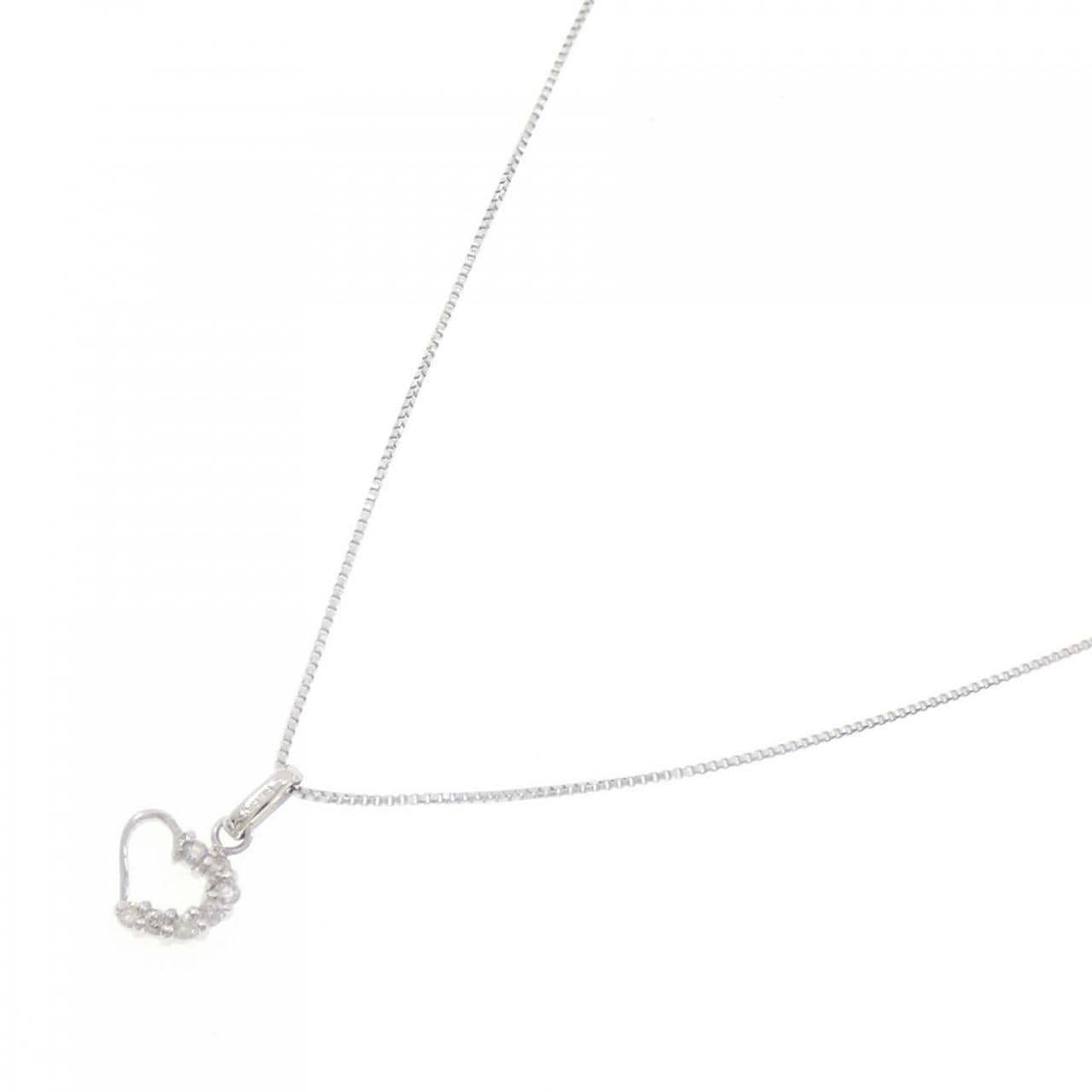 K18WG ハート ダイヤモンド ネックレス 0.05CT