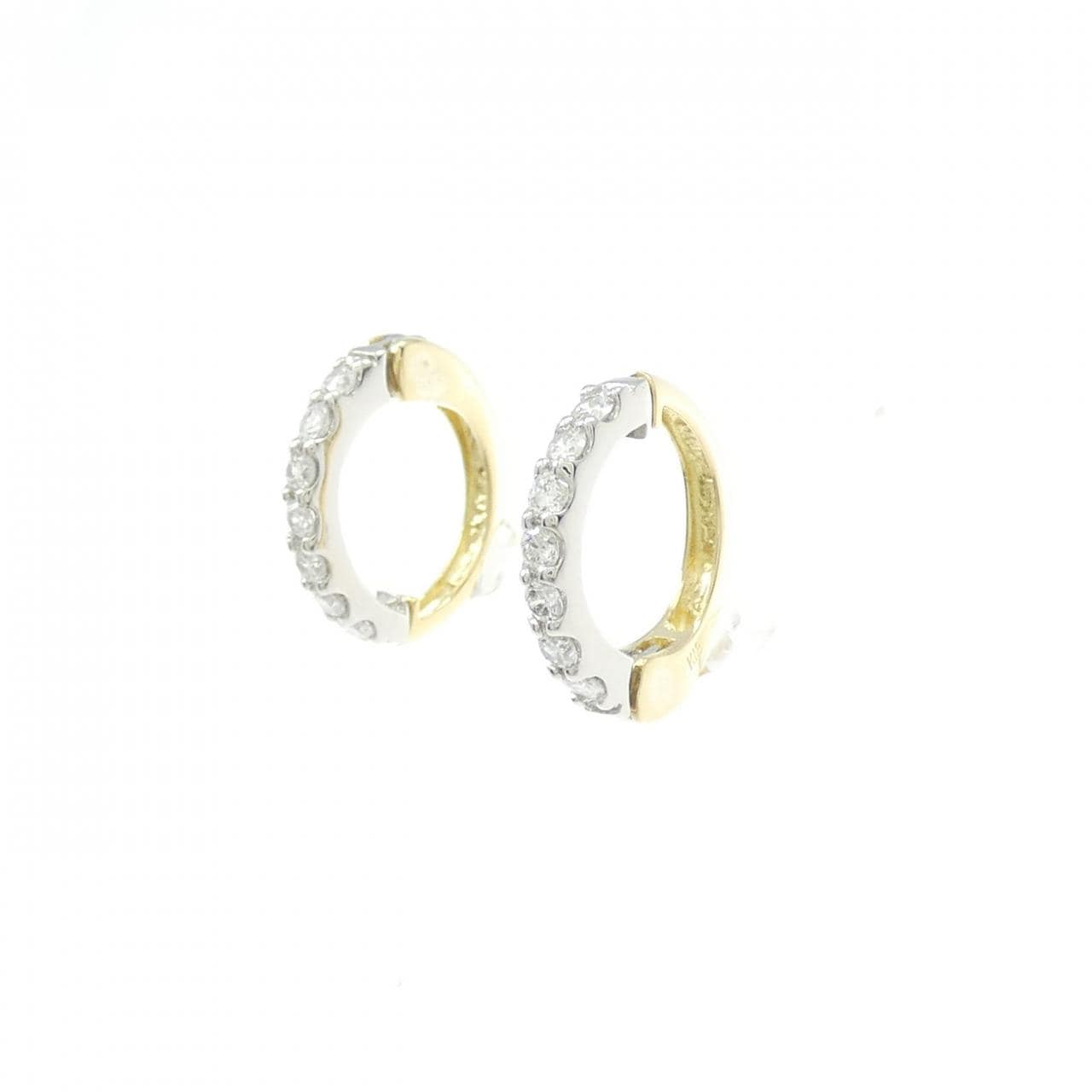 K18YG/PT900 ダイヤモンド イヤリング