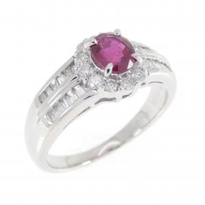 PT900 ルビー リング 0.58CT