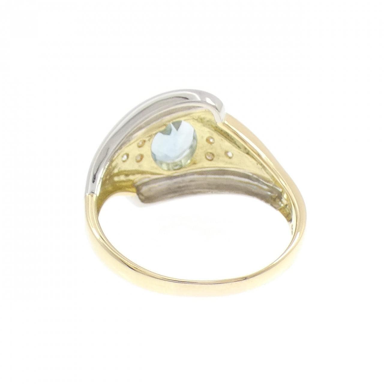 K18YG/PT850 ブルートパーズ リング 1.56CT