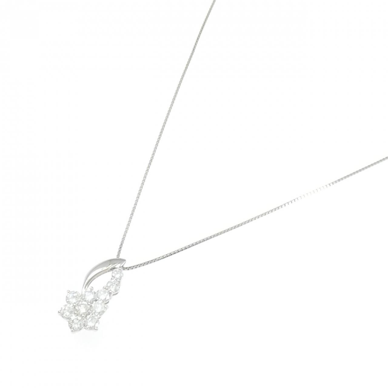PT900/PT850 フラワー ダイヤモンド ネックレス 1.04CT