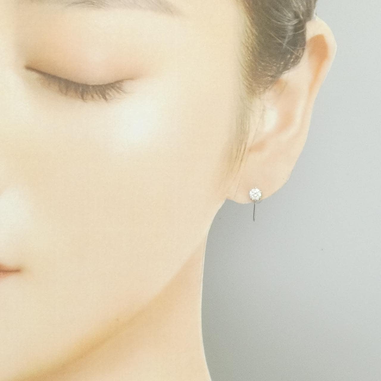 PT/PT900 ソリティア ダイヤモンド イヤリング 0.210CT 0.210CT F-G SI1-2 VG