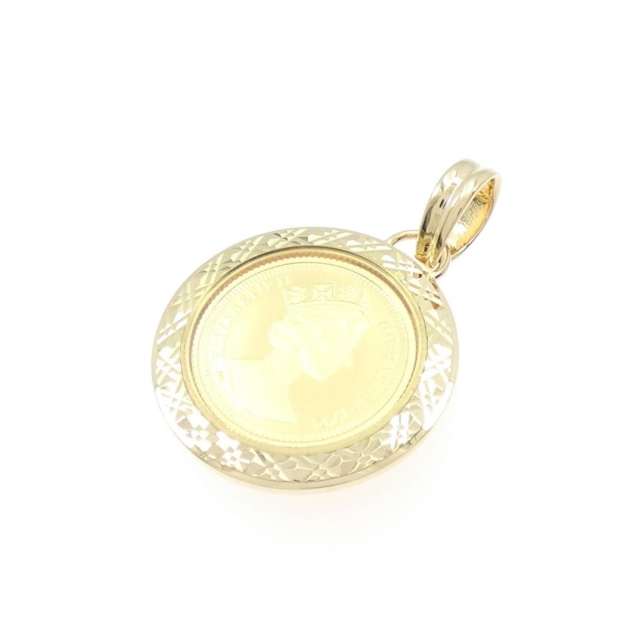 K18YG(枠) コイン ペンダント