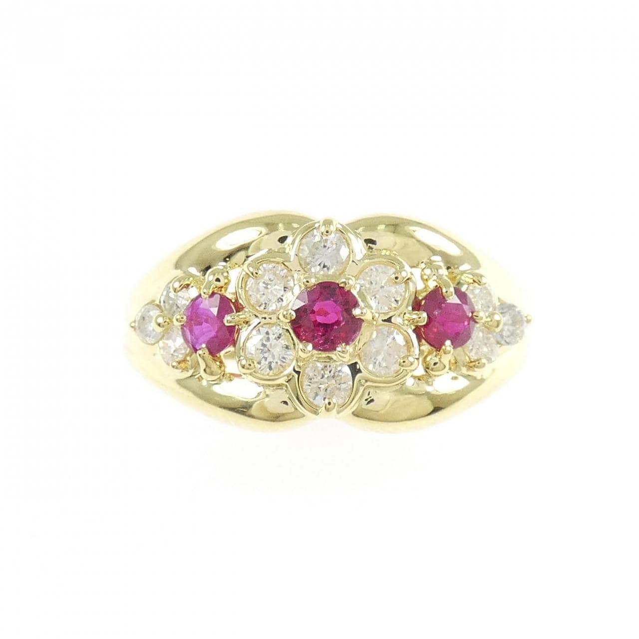 K18YG ルビー リング 0.32CT