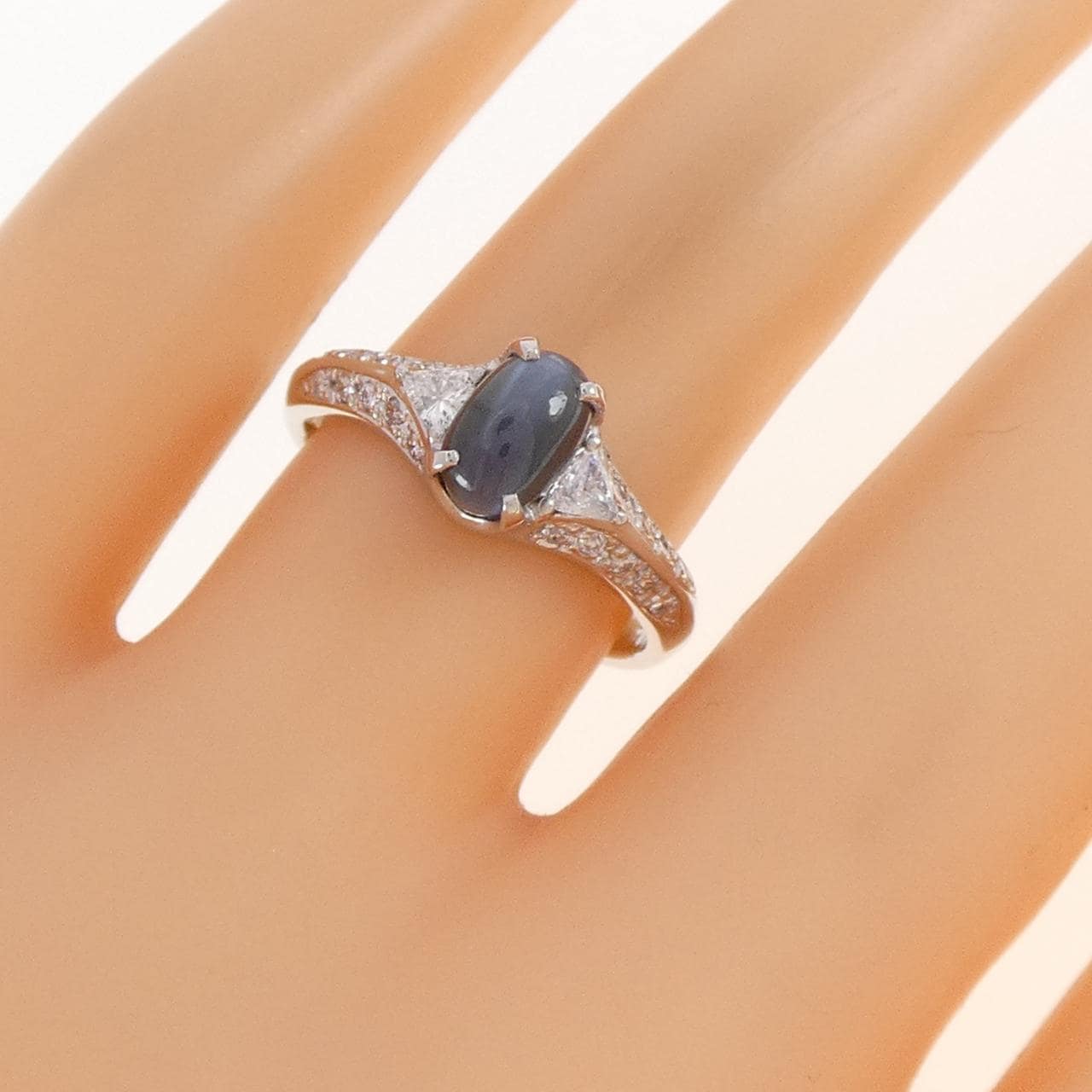 PT900 アレキサンドライトキャッツアイ リング 1.714CT
