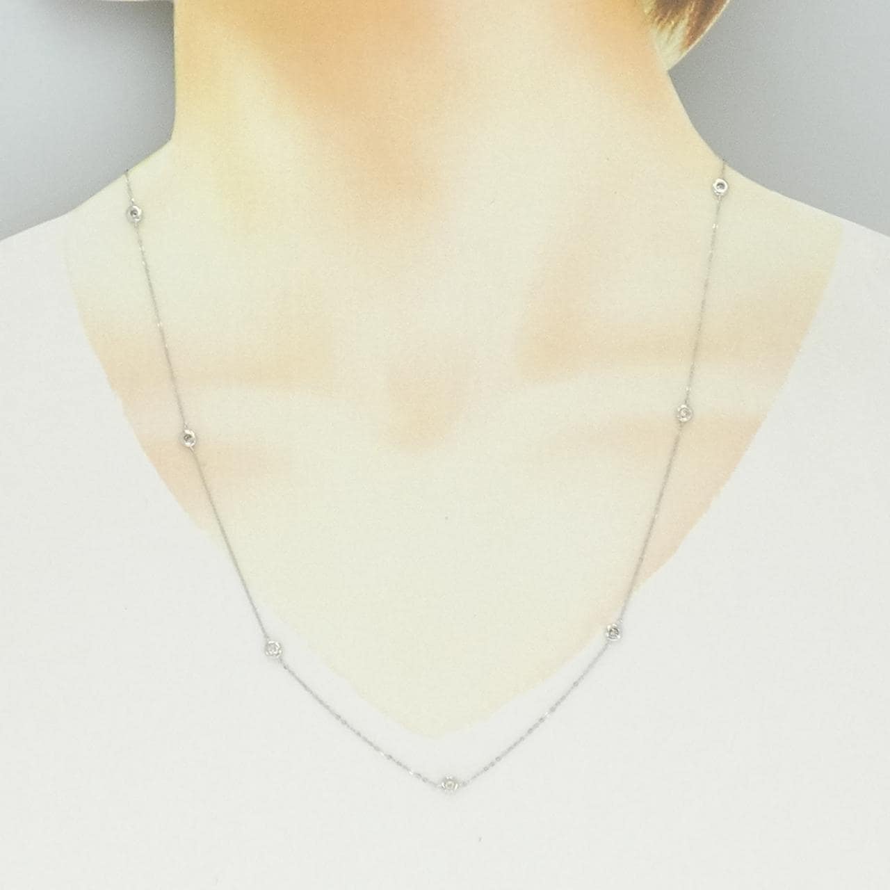 PT950/PT850 ダイヤモンド ネックレス 0.22CT