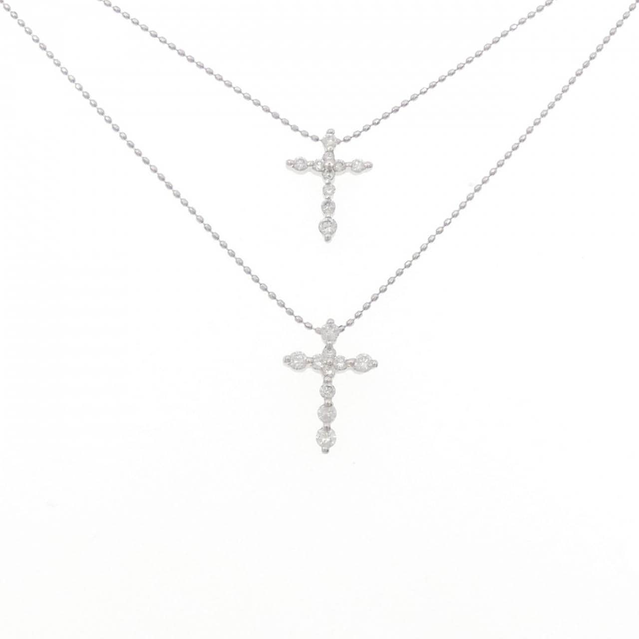 PT900/PT850 クロス ダイヤモンド ネックレス 0.50CT