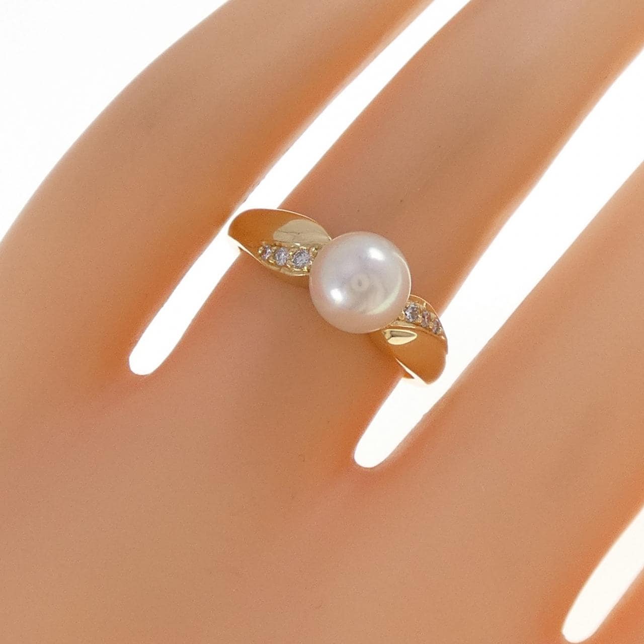 K18YG アコヤパール リング 6.9mm