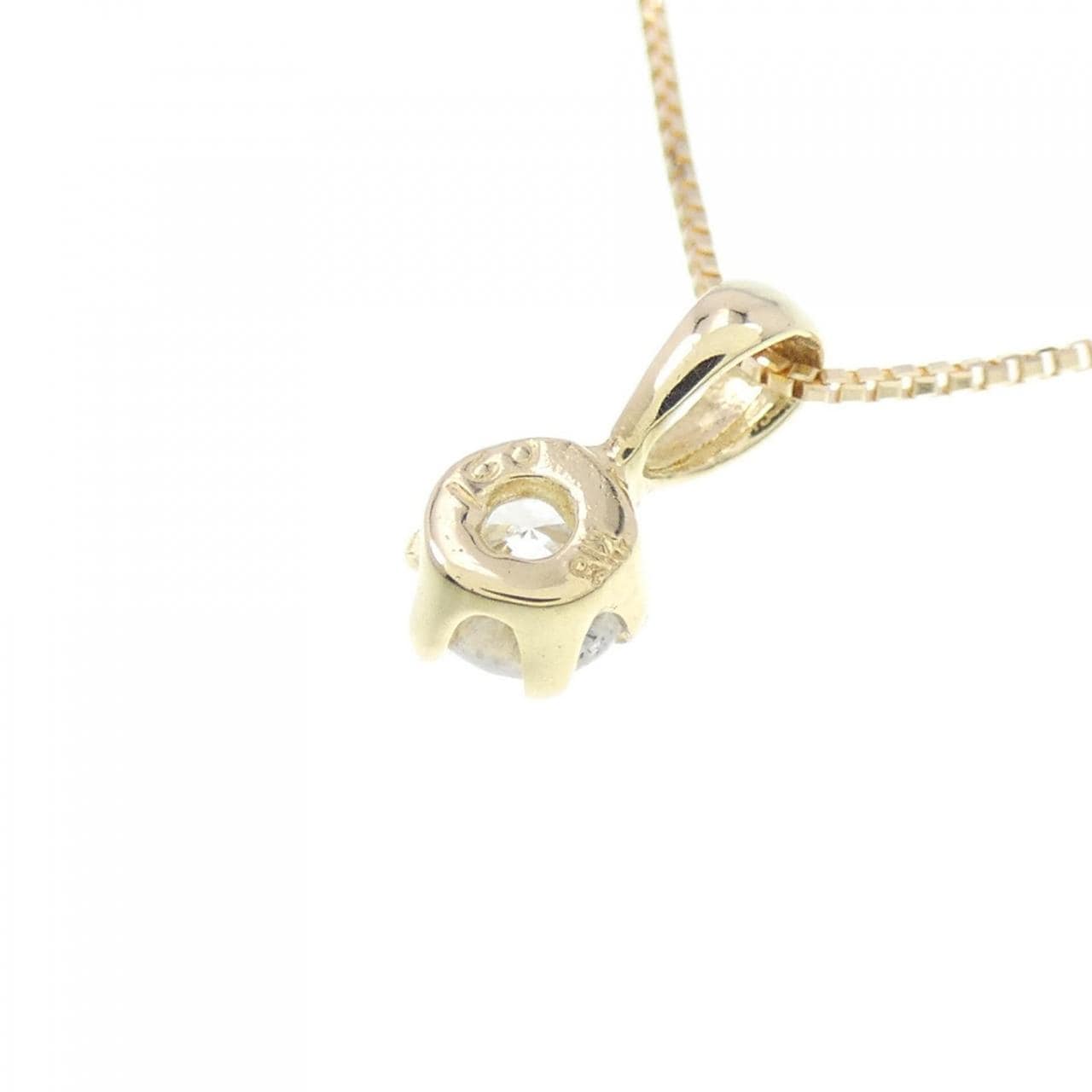 K18YG Solitaire Diamond Necklace 0.21CT