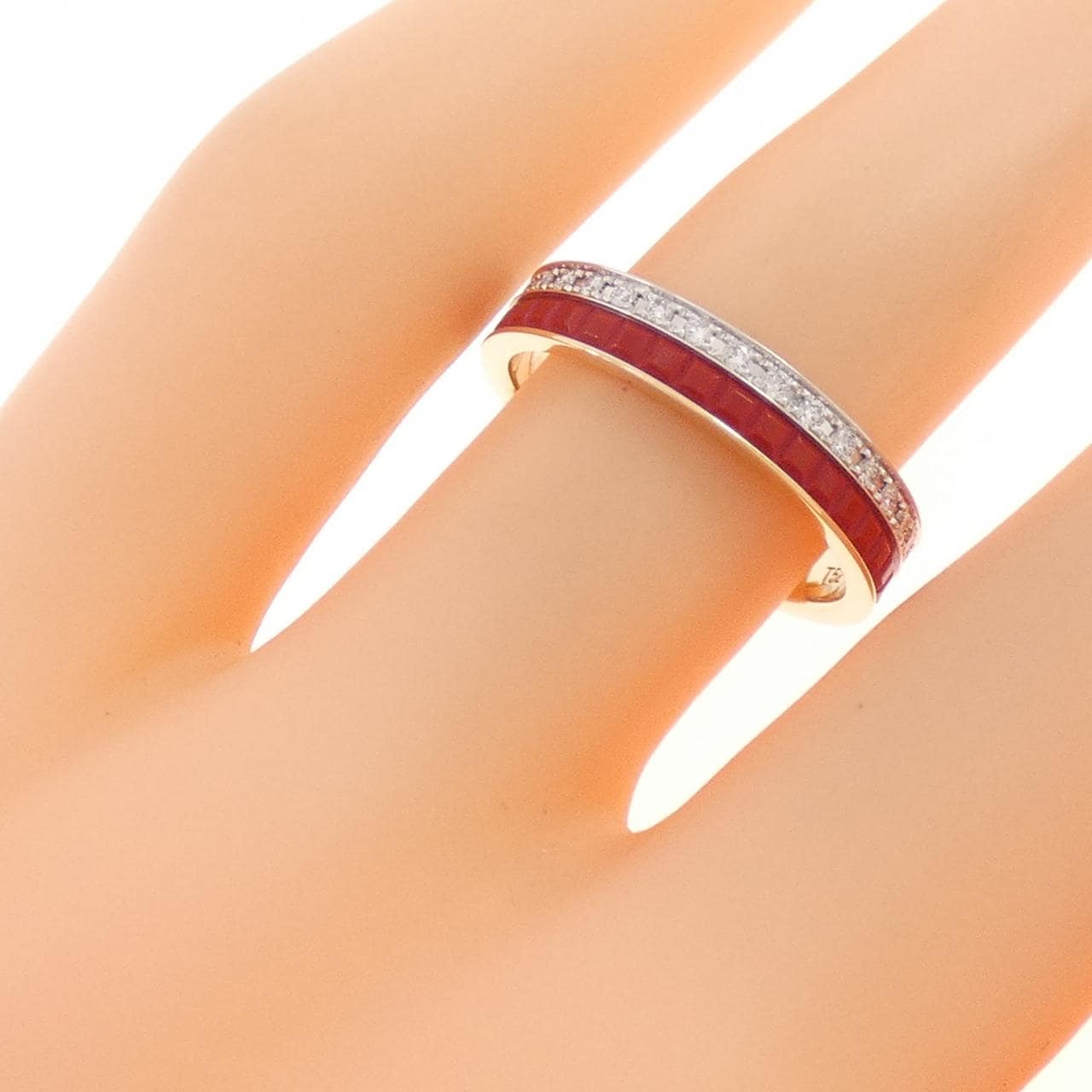 ブシュロン キャトル レッドダイヤモンドリング ハーフ リング