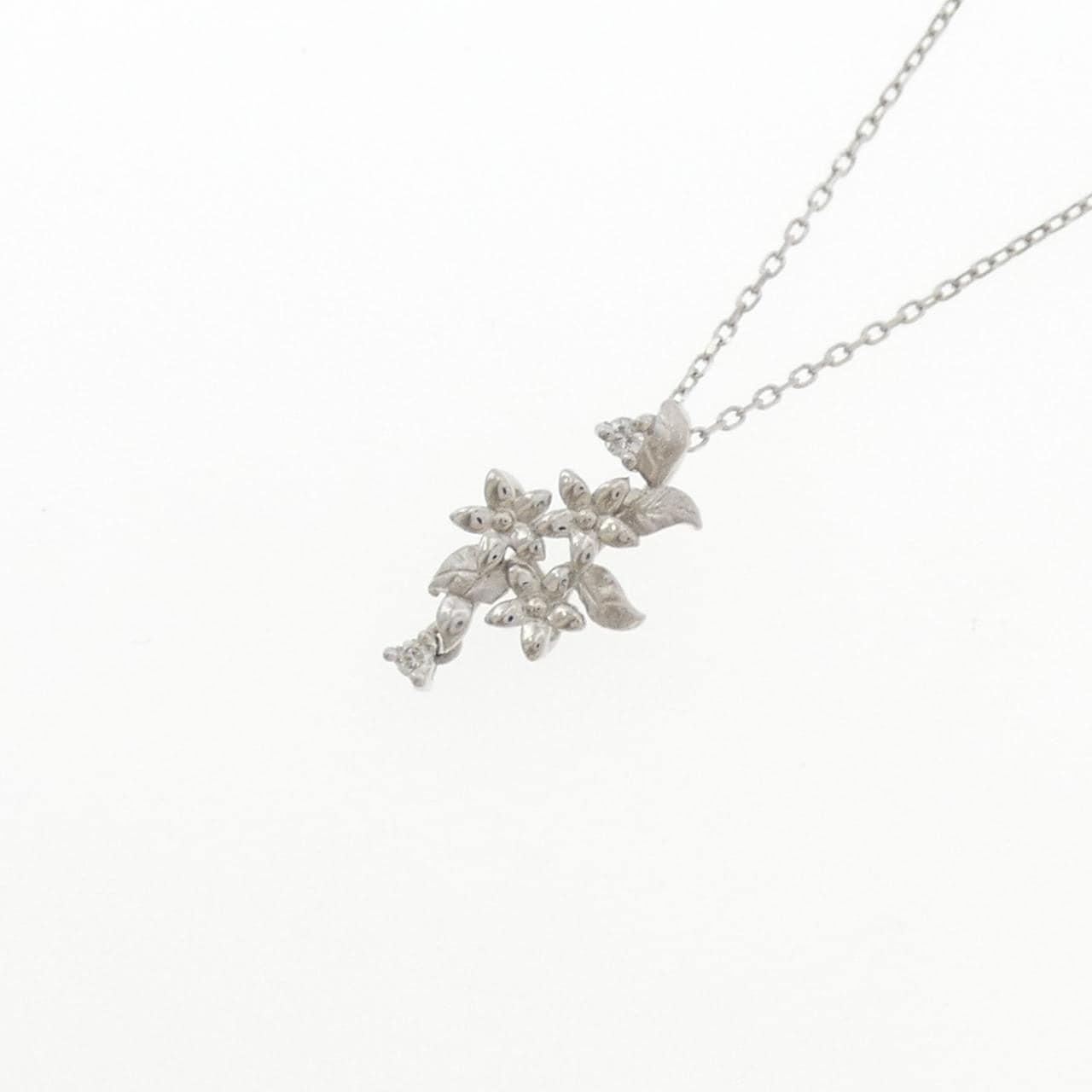 コメ兵｜純PT/PT850 フラワー ダイヤモンド ネックレス 0.02CT