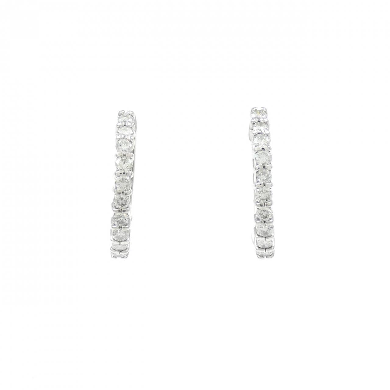 PT900 フープ ダイヤモンド ピアス 0.40CT