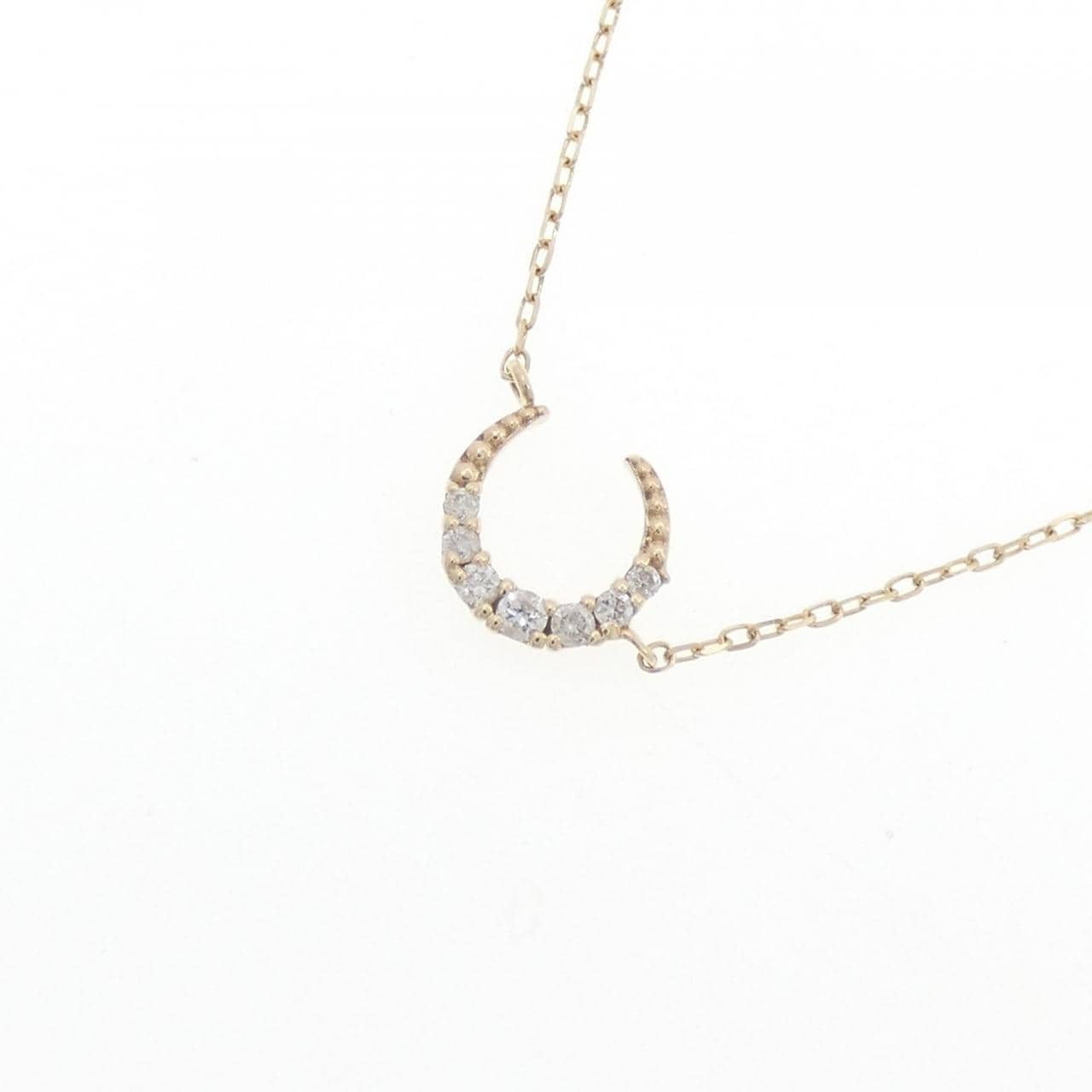 K10YG ムーン ダイヤモンド ネックレス 0.05CT